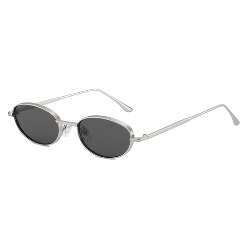 Retro Oval Sunglasses Metal Frame UV400 Protection Small Narrow Glasses Women Men Vintage Fashion Eyewear