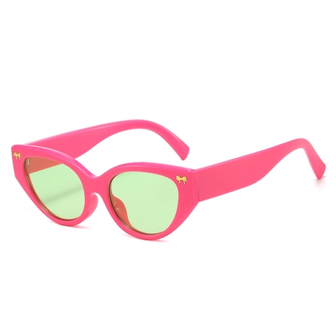 Occhiali Da Sole Gatto Montatura PC Protezione UV400 Decorazione Fiocco Dorato Moda Vintage Streetwear Per Donne