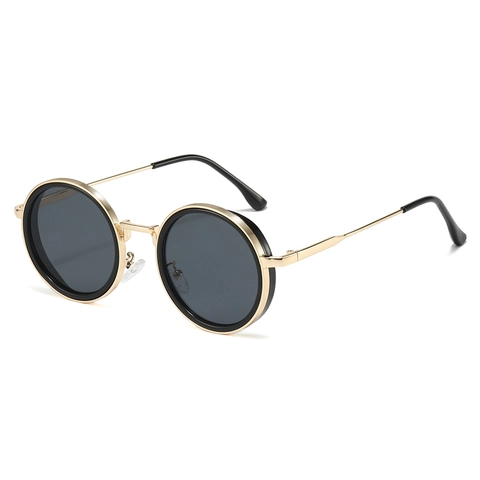Occhiali Da Sole Rotondi Retro Polarizzati Protezione UV400 Montatura PC Metallo Moda Hip Hop Street Style Per Uomini Donne