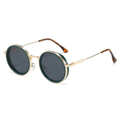 Occhiali Da Sole Rotondi Retro Polarizzati Protezione UV400 Montatura PC Metallo Moda Hip Hop Street Style Per Uomini Donne