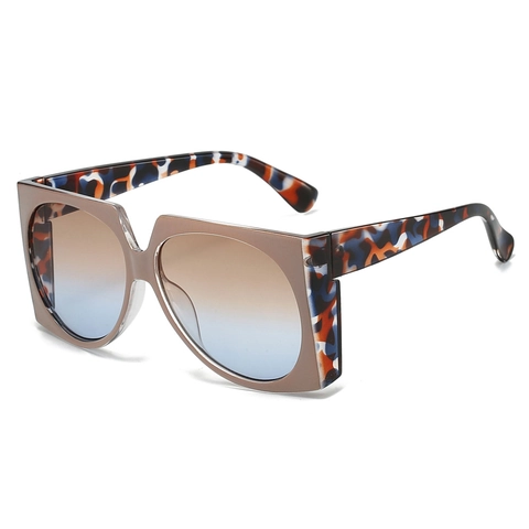 Lunettes De Soleil Carrées Surdimensionnées Monture PC Protection UV400 Mode Verres Dégradés Extérieur Voyage Femmes Hommes