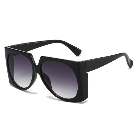 Lunettes De Soleil Carrées Surdimensionnées Monture PC Protection UV400 Mode Verres Dégradés Extérieur Voyage Femmes Hommes