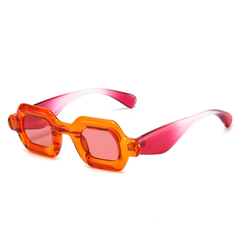 Gafas De Sol Y2K Geométricas Hexagonales Irregulares Montura Gruesa PC AC Lentes Protección UV400 Hip Hop Retro Mujeres