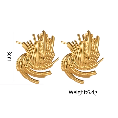 Pendientes De Botón Rayos De Fuegos Artificiales Acero Inoxidable Diseño De Nicho Elegante Joyería De Oro Para Mujeres