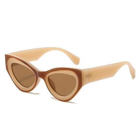 Occhiali Da Sole Cat Eye Vintage Moda Retrò Colore A Contrasto Montatura In PC Protezione UV400 Per Donna Uomo