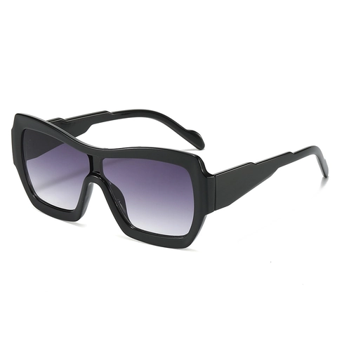 Oversized Square Sunglasses PC Frame One-Piece Gradient Lenses UV400 Protection Fashion Retro Eyewear