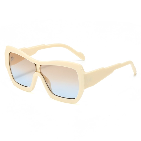 Oversized Square Sunglasses PC Frame One-Piece Gradient Lenses UV400 Protection Fashion Retro Eyewear