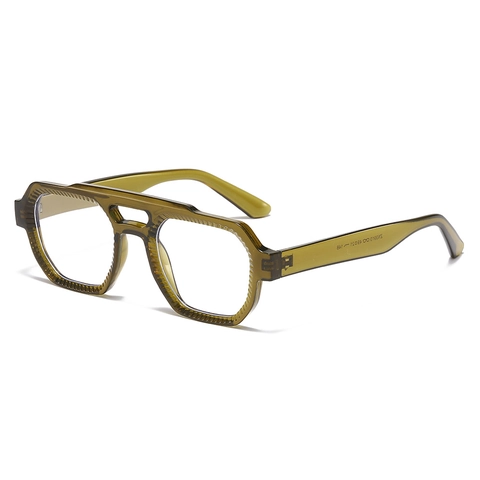 Vintage Steg Design Brillenfassungen Blaulichtfilter Polygon Mode Brille Für Damen Herren PC Material