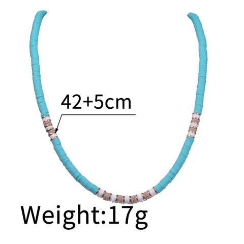 Bohemian Polymer Clay Heishi Bead Necklace For Women Men Stainless Steel Gold Plated Spacer Summer Beach Collar Jewelry