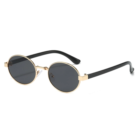 Occhiali Da Sole Ovali Retrò Montatura In Metallo Protezione UV400 Vintage Tondi Per Donna Uomo Accessori Moda