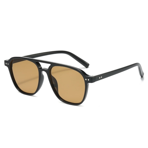 Aviator Sonnenbrille Retro Doppelsteg PC Rahmen UV400 Schutz Mode Fahren Unisex Nietendekor