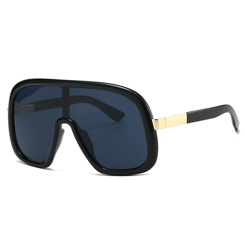 Occhiali Da Sole Shield Oversize Di Moda UV400 Lenti Sfumate Montatura Grande Cerniere In Metallo PC Stile Di Lusso Per Donne Uomini