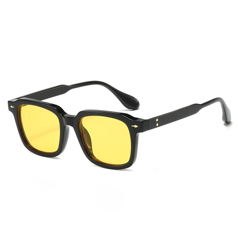 Square Sunglasses Vintage PC Frame UV400 Oversized Retro Trendy Metal Rivet For Men Women