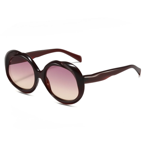 Mode Retro Oval Rahmen Sonnenbrille Für Damen Herren UV400 Schutz PC Linse Verlaufsfarbe Outdoor Reisen Brille