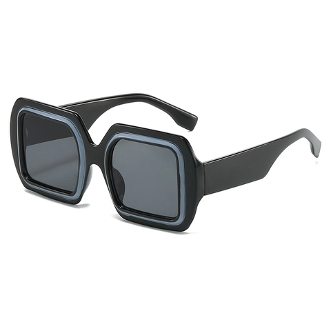 Gafas De Sol Cuadradas De Gran Tamaño Protección UV400 Montura De PC Color De Contraste Moda Para Hombre Mujer