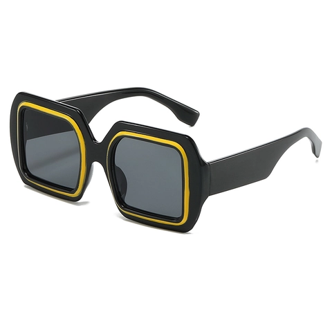 Gafas De Sol Cuadradas De Gran Tamaño Protección UV400 Montura De PC Color De Contraste Moda Para Hombre Mujer