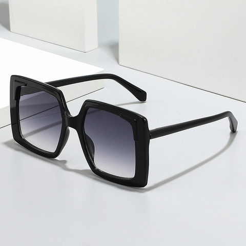 Retro Oversized Square Sunglasses PC Frame UV400 Protection Gradient Lenses Trendy Fashion Eyewear Unisex