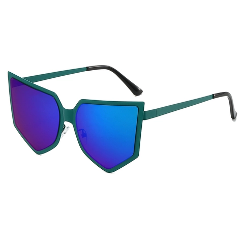 Oversized Geometrische Zonnebril UV400 Bescherming PC Frame Spiegelglazen Trendy Onregelmatige Schildbril Voor Dames Heren