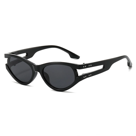Occhiali Da Sole Ovali Aste Traforate Protezione UV400 Montatura PC Moda Street Style Occhiali Di Tendenza Uomo Donna