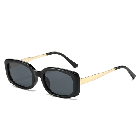 Fashion Rectangular Sunglasses Women Metal PC Frame UV400 Protection Street Style Travel Accessory
