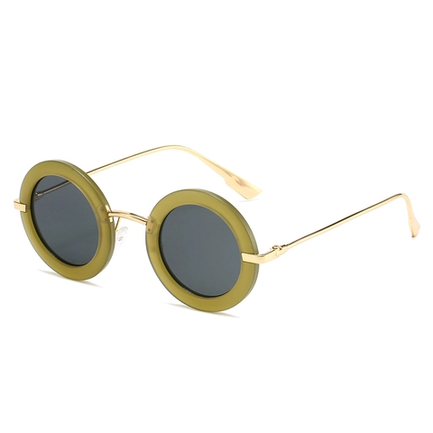 Gafas De Sol Ovaladas Retro Montura Pequeña Vintage PC Metal Protección UV400 Lentes Degradadas Moda