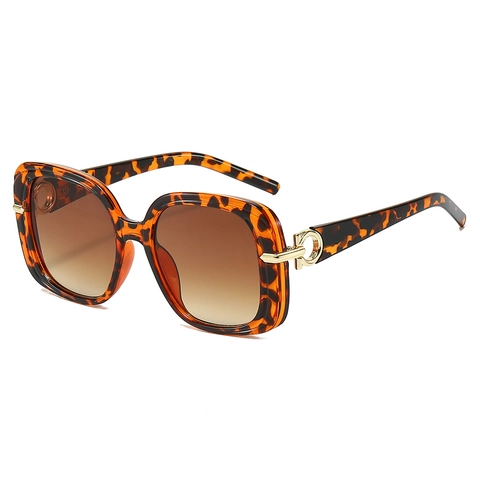 Square Frame Sunglasses Fashion UV400 Protection PC Metal Luxury Retro Oversized Eyewear For Women And Men