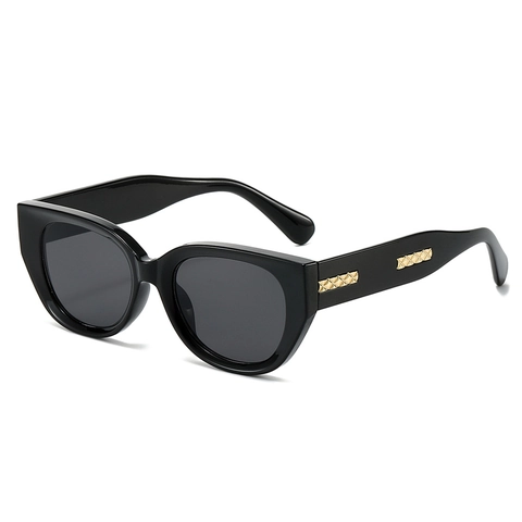 Cat Eye Sunglasses For Women Retro Large Frame PC UV400 Protection Fashion Vintage Sun Glasses With Metal Decoration
