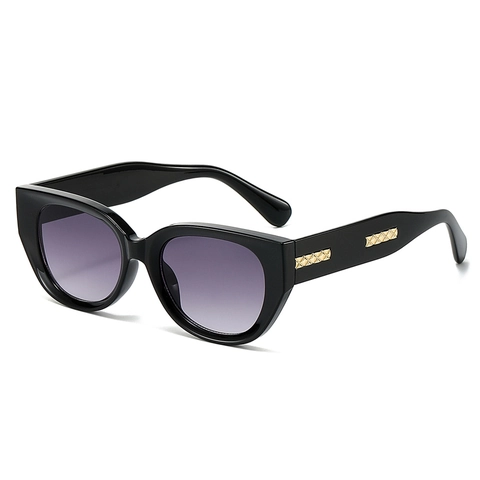 Cat Eye Sunglasses For Women Retro Large Frame PC UV400 Protection Fashion Vintage Sun Glasses With Metal Decoration