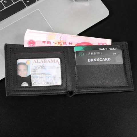 Ανδρικό Επαγγελματικό Casual Πορτοφόλι Bifold από Δέρμα PU Μεγάλης Χωρητικότητας Κοντό Πορτοφόλι Με Υποδοχές Καρτών και Μοτίβο Lychee Ανδρικά Κοσμήματα