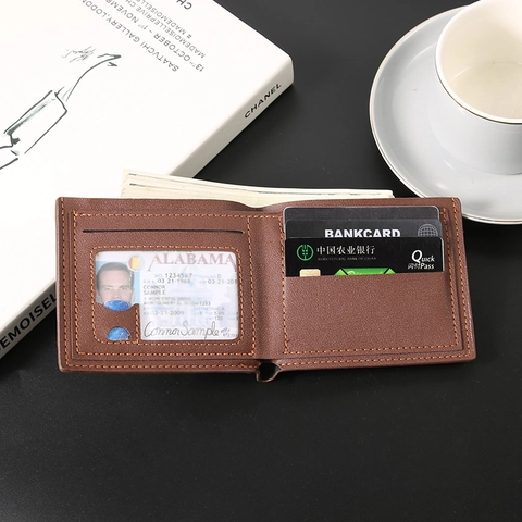 Herren Kurze Bifold Brieftasche PU Leder Lychee Muster Multi Kartenslots Business Casual Mode Geldbörse Für Männer