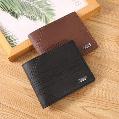 Herren Brieftasche Zum Falten PU Leder Schlank Große Kapazität Kartenhalter Mode Geprägte Nähte Business Freizeit Geldbörse