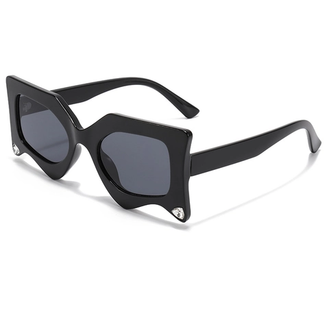 Lunettes De Soleil Géométriques Irrégulières Femmes Hommes Monture Durable Verres Dégradés UV400 Strass Street Style
