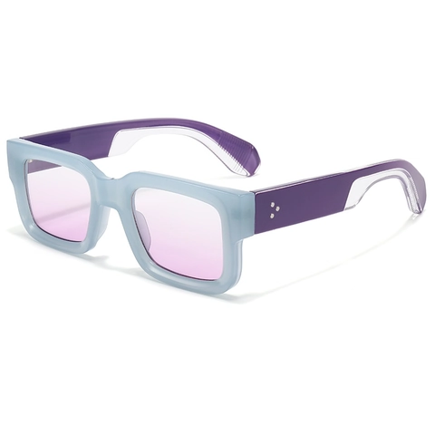 Occhiali Da Sole Quadrati Montatura Spessa Decorazione Rivetti Protezione UV400 Moda Retro Vintage Per Uomini Donne