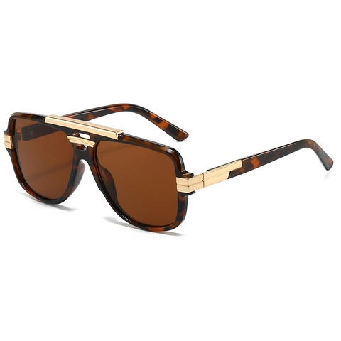 Lunettes De Soleil Carrées Rétro Pour Hommes Et Femmes Protection UV400 Polarisées Style Pilote Monture Métal Plastique