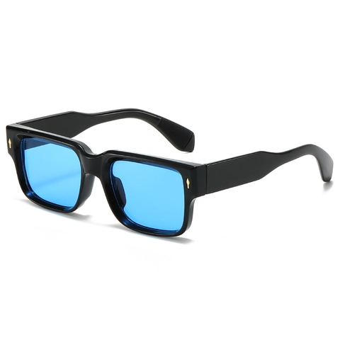 Vintage Square Sunglasses UV400 Protection PC Frame Metal Rivet Trendy Retro Eyewear For Men Women