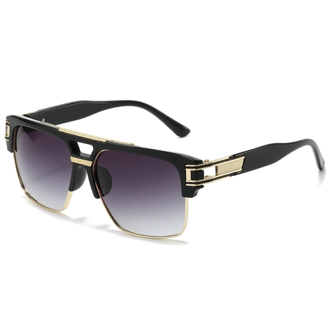 Oversized Square Sunglasses UV400 Protection Metal Plastic Mixed Frame Retro Fashion Eyewear For Men Women