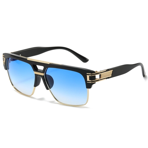 Oversized Square Sunglasses UV400 Protection Metal Plastic Mixed Frame Retro Fashion Eyewear For Men Women