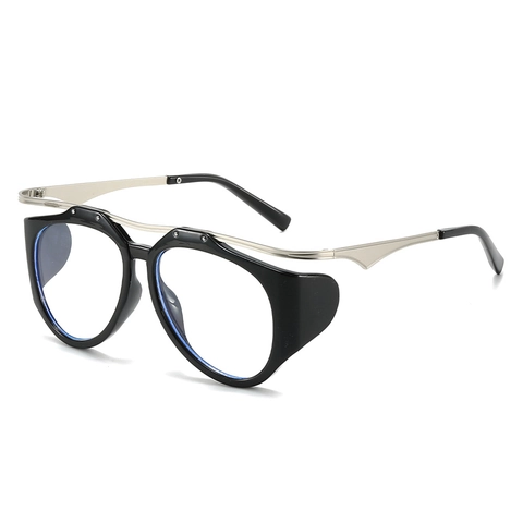 Gafas De Sol Cuadradas Steampunk Diseño Industrial Retro Montura De PC Metal Con Protectores Laterales Protección UV400 Para Mujeres Hombres