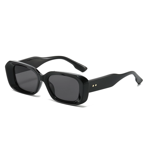Vintage Rectangle Sunglasses For Women Men Retro Small Square Frame UV400 Protection PC Eyewear Fashion Gold Rivet
