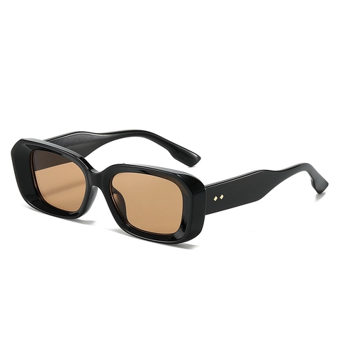 Vintage Rectangle Sunglasses For Women Men Retro Small Square Frame UV400 Protection PC Eyewear Fashion Gold Rivet