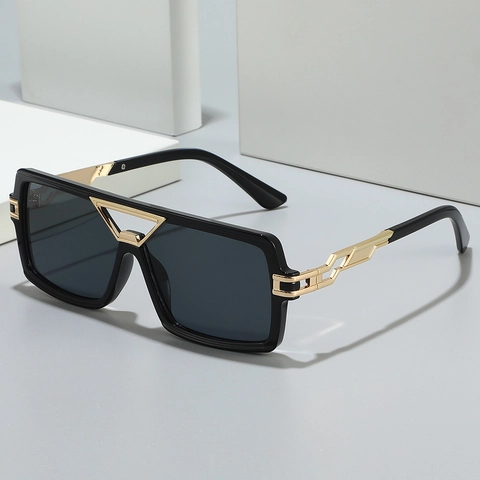 Occhiali Da Sole Quadrati Oversize Di Moda Protezione UV400 Montura In Metallo PC Lenti Sfumate Stile Street Retro