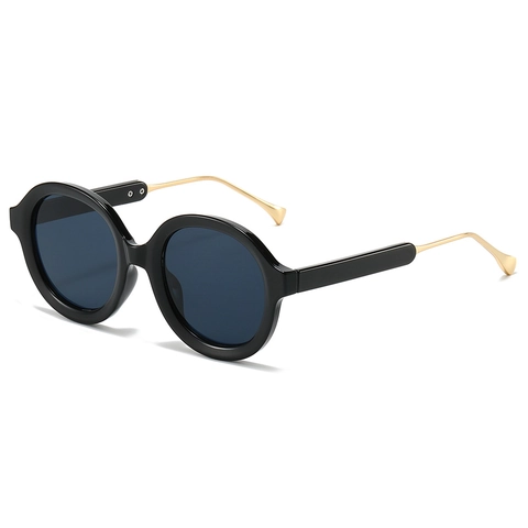 Vintage Ronde Zonnebril Met PC Metalen Frame UV400 Bescherming Gradiënt Lenzen Retro Brillen Voor Unisex
