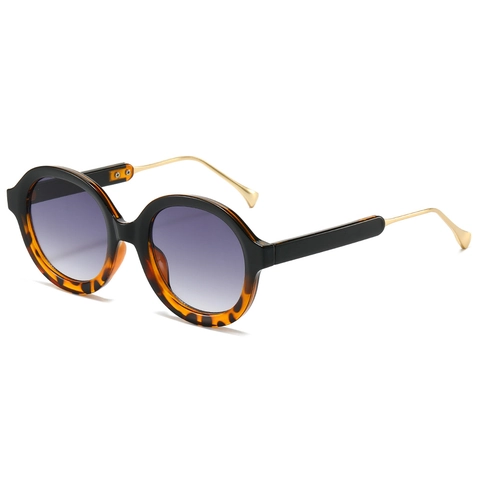 Vintage Ronde Zonnebril Met PC Metalen Frame UV400 Bescherming Gradiënt Lenzen Retro Brillen Voor Unisex