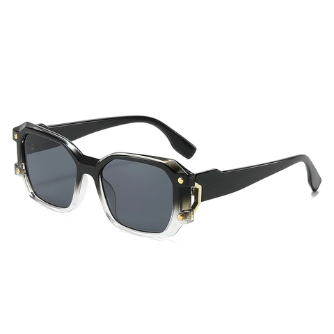 Gafas De Sol Cuadradas Protección UV400 Decoración De Remaches Metálicos Material PC Degradado Moda Hombre Mujer