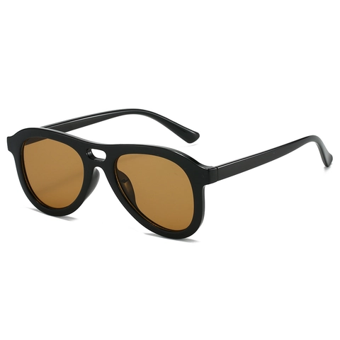 Gafas De Sol Aviador De Gran Tamaño Mujer Retro Doble Puente Marco PC Protección UV400 Hip Hop Moda