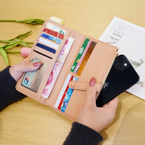 Women's Wallet PU Leather Crocodile Texture Multi Card Slots Zipper Large Capacity Clutch Bag Fashion