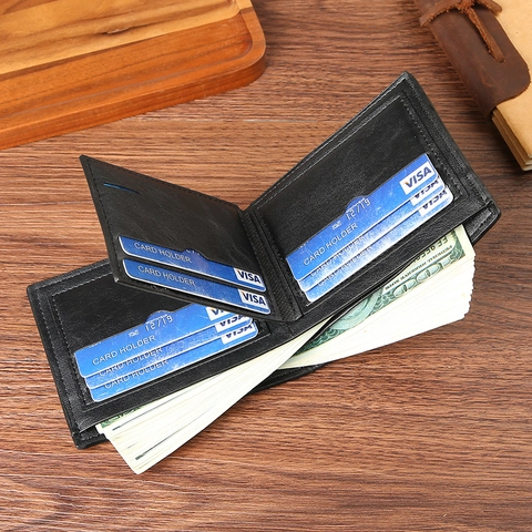 Portafoglio Pieghevole Da Uomo Pelle PU Patchwork Slot Multipli Per Carte Tasca Monete Cerniera Business Minimalista