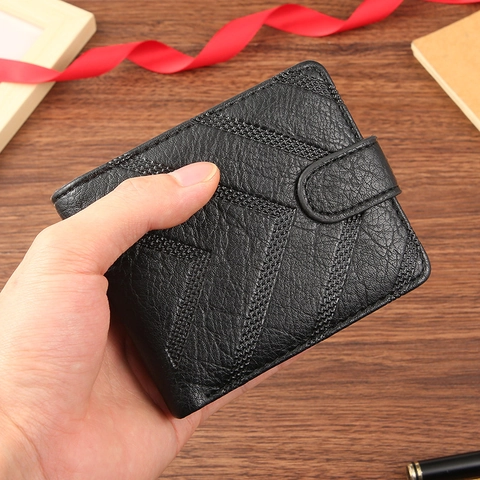 Herren Brieftasche Bifold PU Leder Business Retro Große Kapazität Viele Kartenfächer Und Münzfach