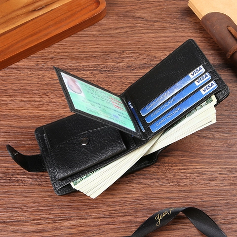 Herren Brieftasche Bifold PU Leder Business Retro Große Kapazität Viele Kartenfächer Und Münzfach