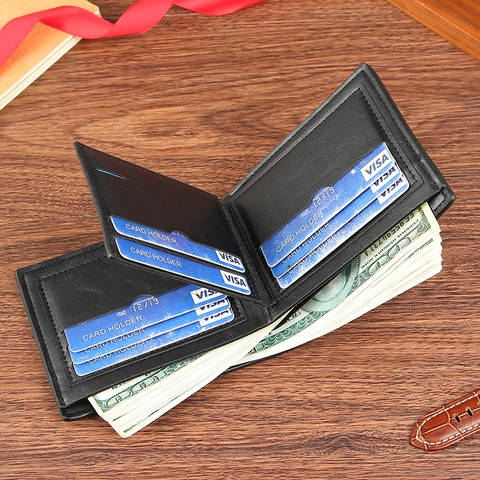 Herren Bifold Portemonnee PU Leder Multi Kartenfächer Business Casual Kurze Geldbörse Mit Reißverschlussfach